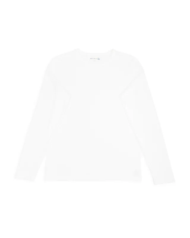 1950s Lightweight Loopwheeled L/S Tee - White sold by Standard and Strange