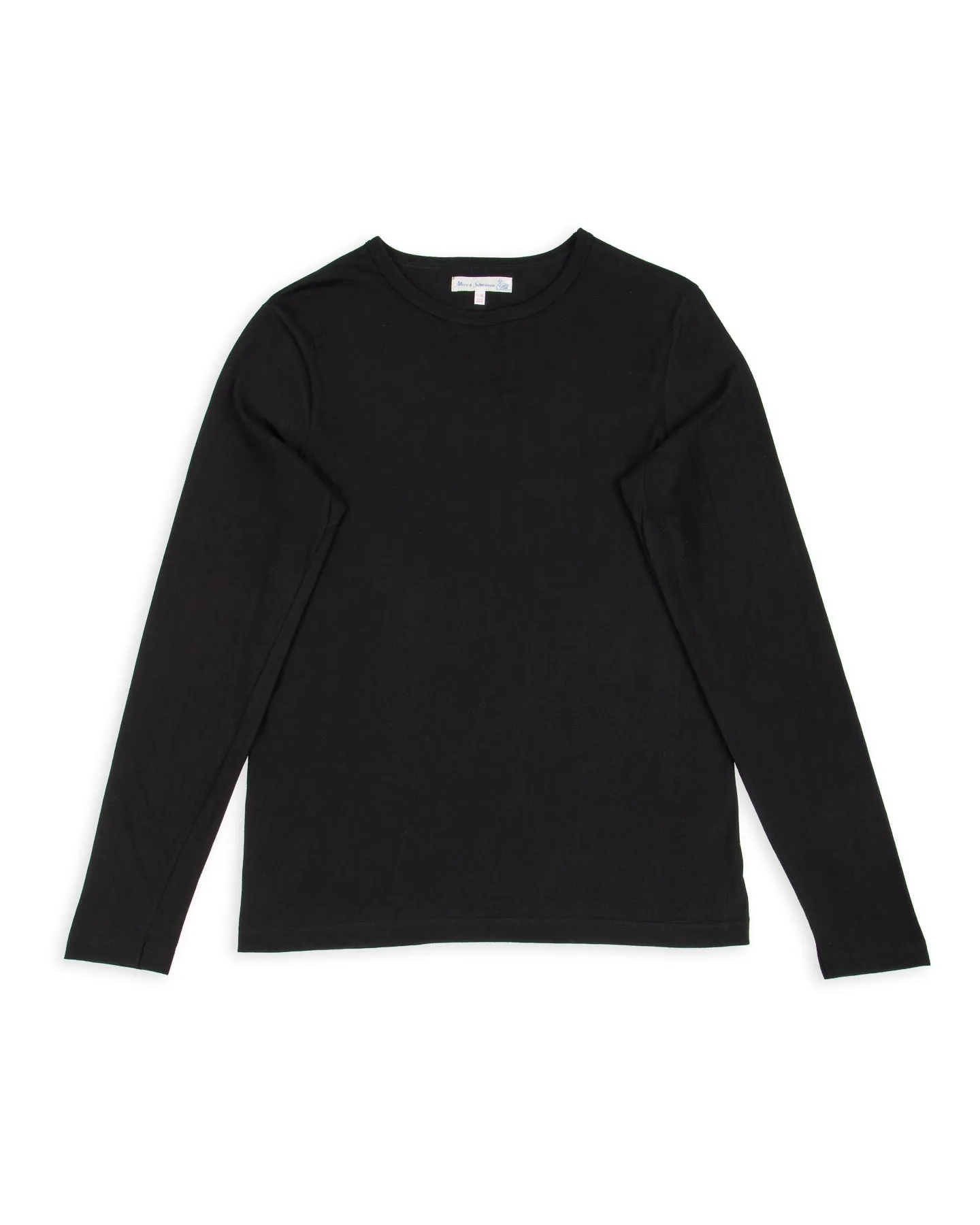 1950s Lightweight Loopwheeled L/S Tee - Deep Black sold by Standard and Strange