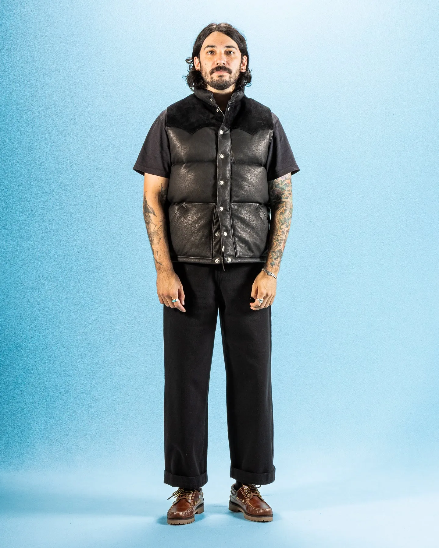 Deerskin Down Vest (221 Model) - Black sold by Standard and Strange product image thumbnail 3