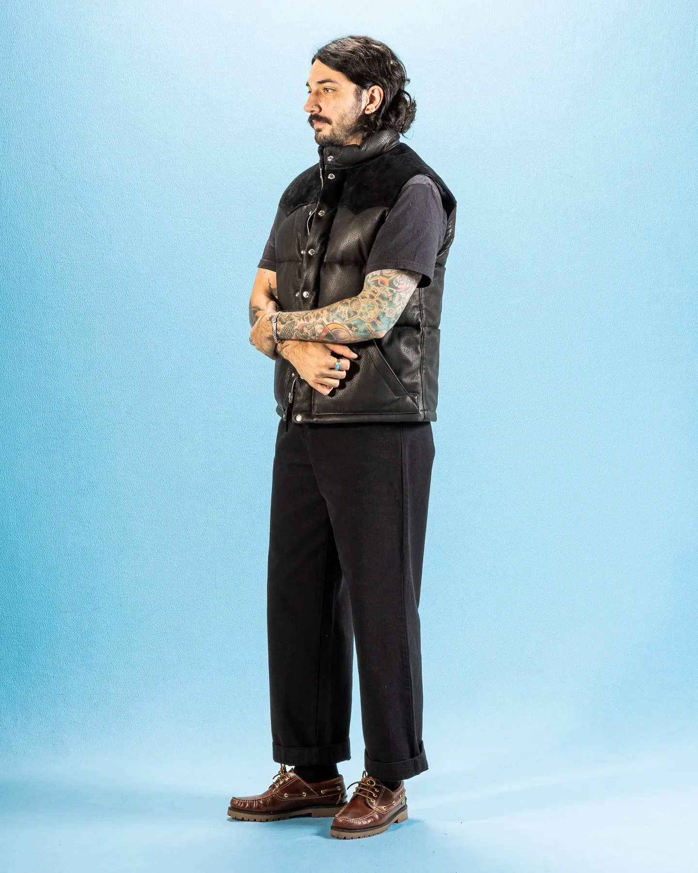 Deerskin Down Vest (221 Model) - Black sold by Standard and Strange product image thumbnail 5