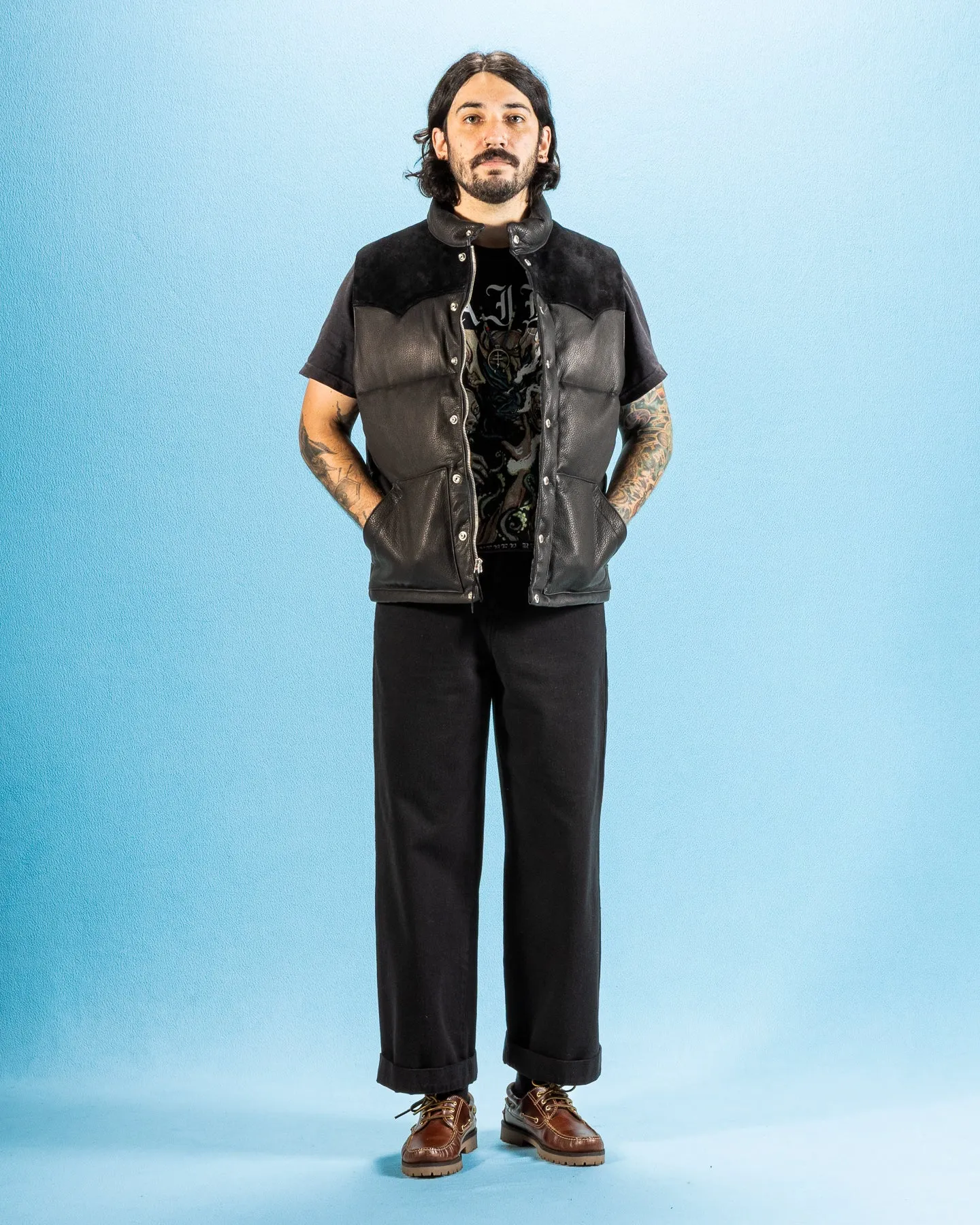 Deerskin Down Vest (221 Model) - Black sold by Standard and Strange product image thumbnail 4