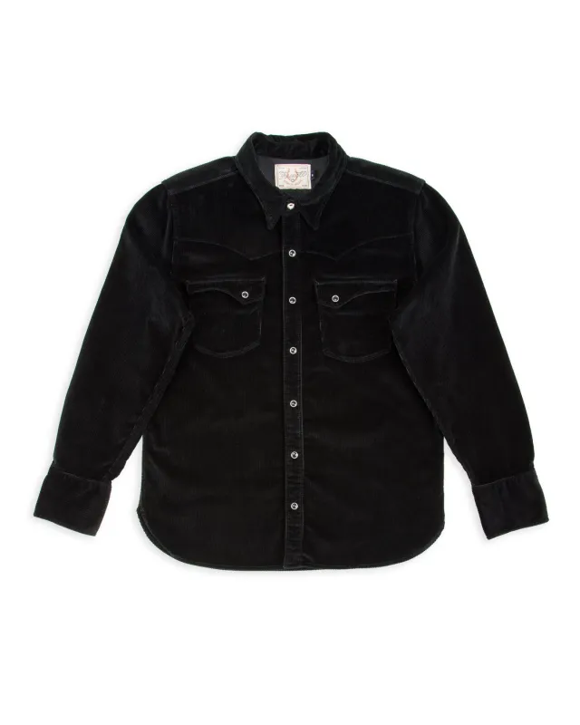 Calico Western Shirt - Black Corduroy sold by Standard and Strange