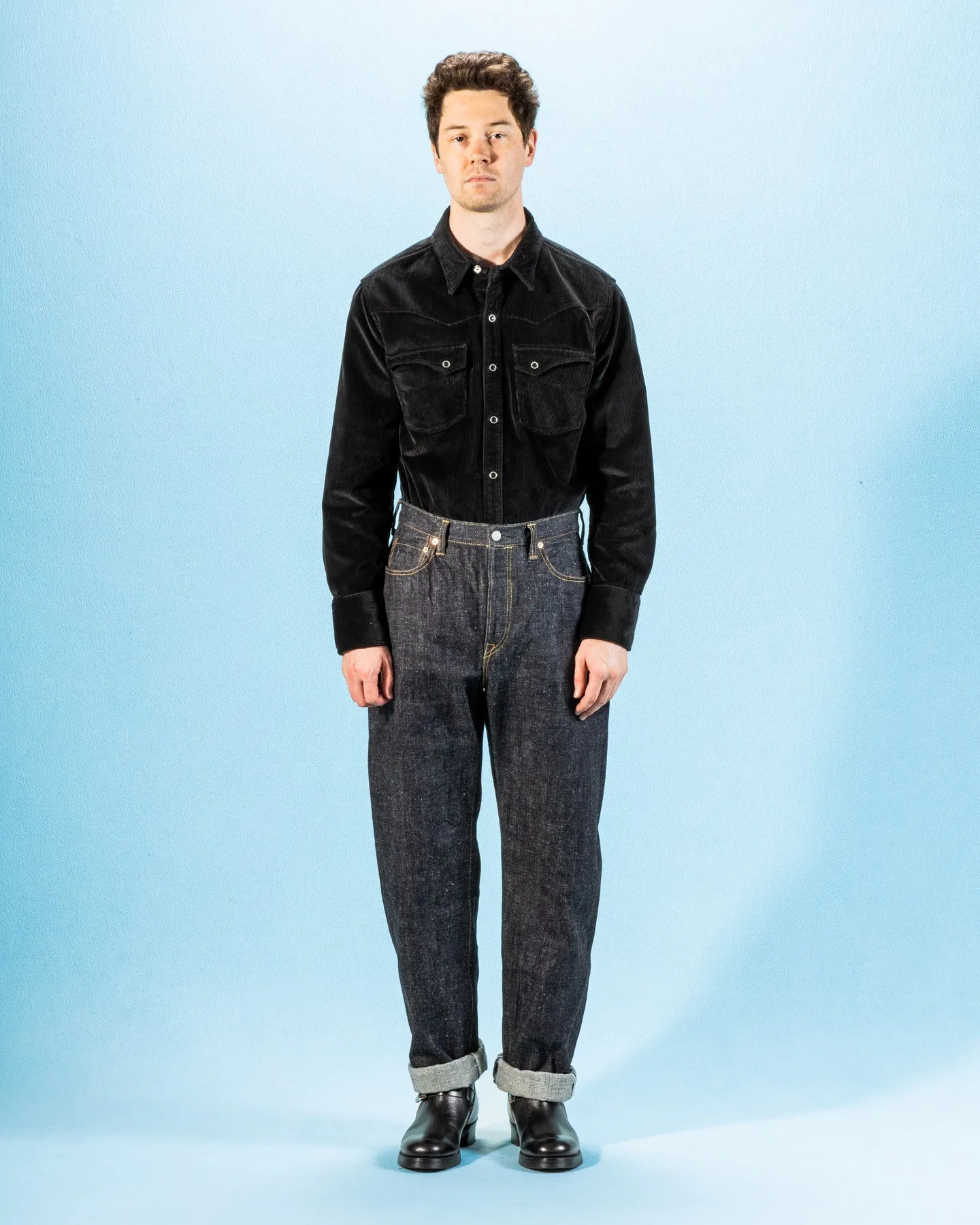 Calico Western Shirt - Black Corduroy sold by Standard and Strange product image thumbnail 4