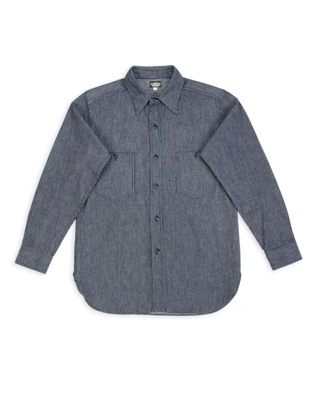 10 oz Dobby Denim Open Pocket Work Shirt - Dark Indigo sold by Standard and Strange