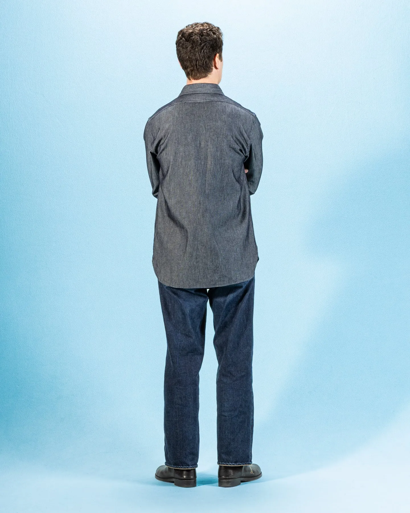 10 oz Dobby Denim Open Pocket Work Shirt - Dark Indigo sold by Standard and Strange product image thumbnail 5