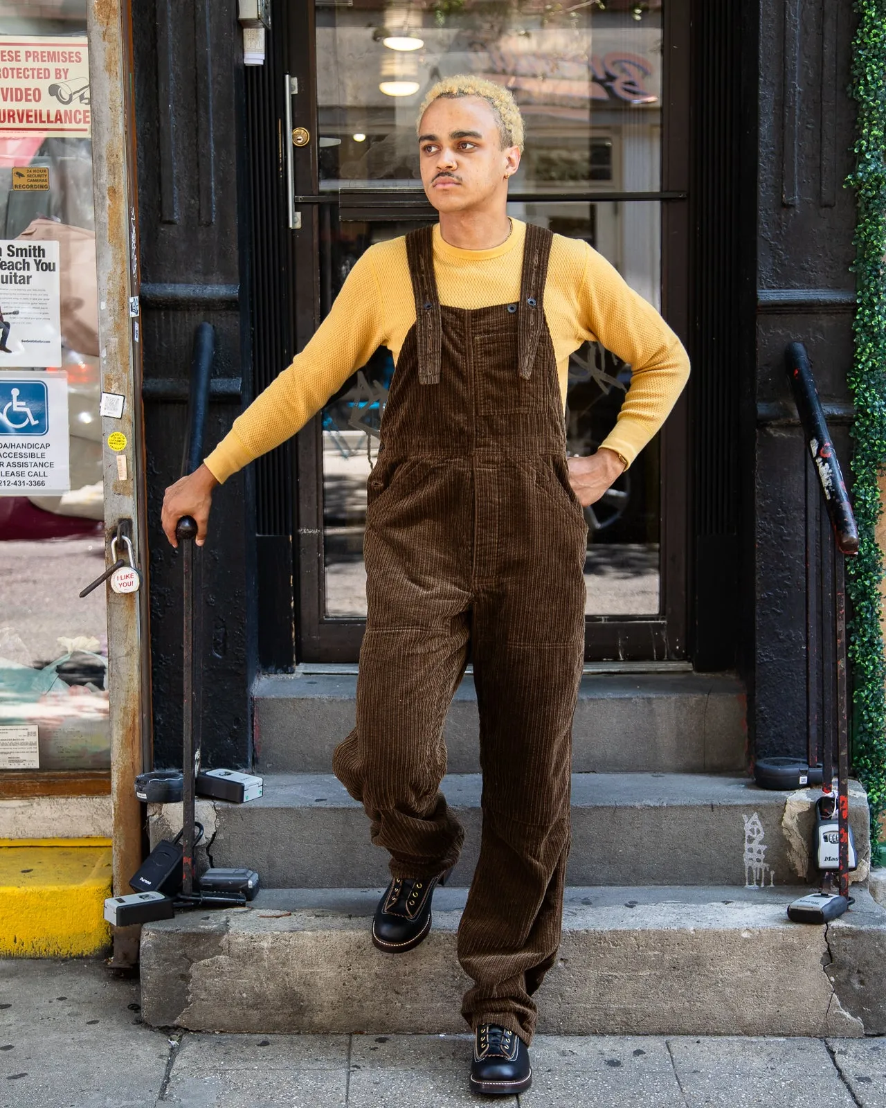 Random Cord Delta Apron Over-Alls - Fade Brown sold by Standard and Strange