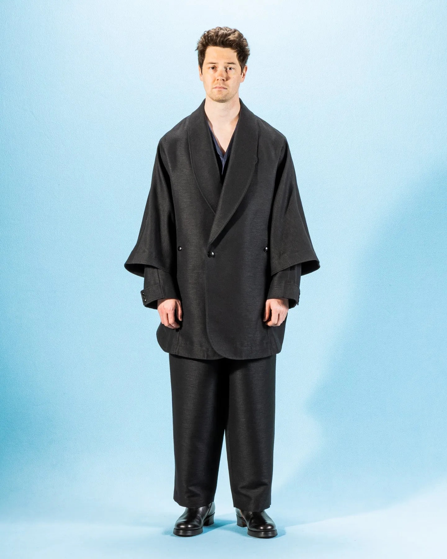 Wool Hemp Cape Coat - Black sold by Standard and Strange product image thumbnail 3