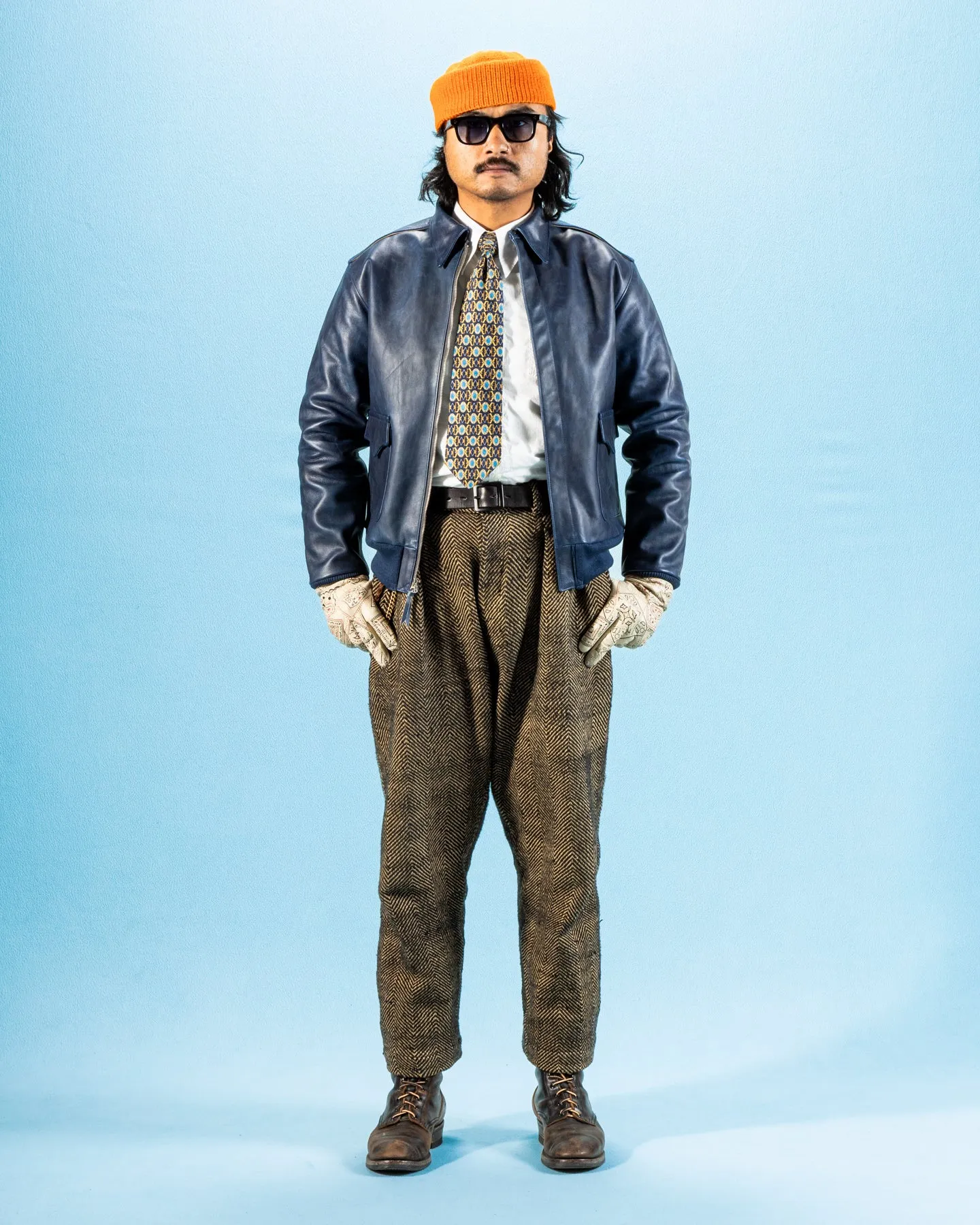 Type A-2 Leather Jacket - Indigo Dyed sold by Standard and Strange product image thumbnail 3