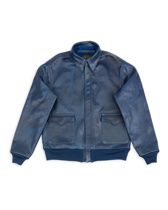 Type A-2 Leather Jacket - Indigo Dyed sold by Standard and Strange