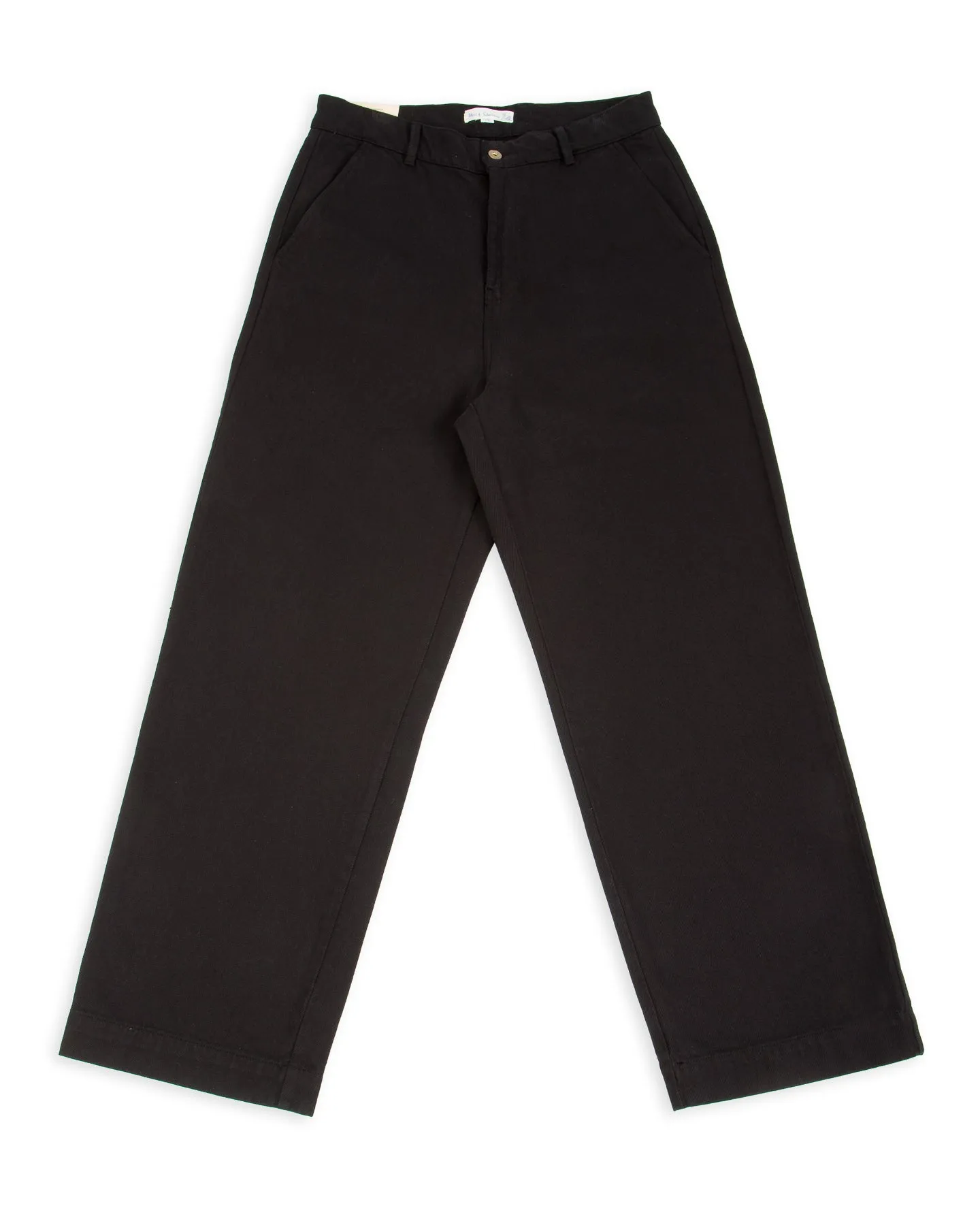 1940s Wide Leg Chino - Deep Black Cotton Twill sold by Standard and Strange