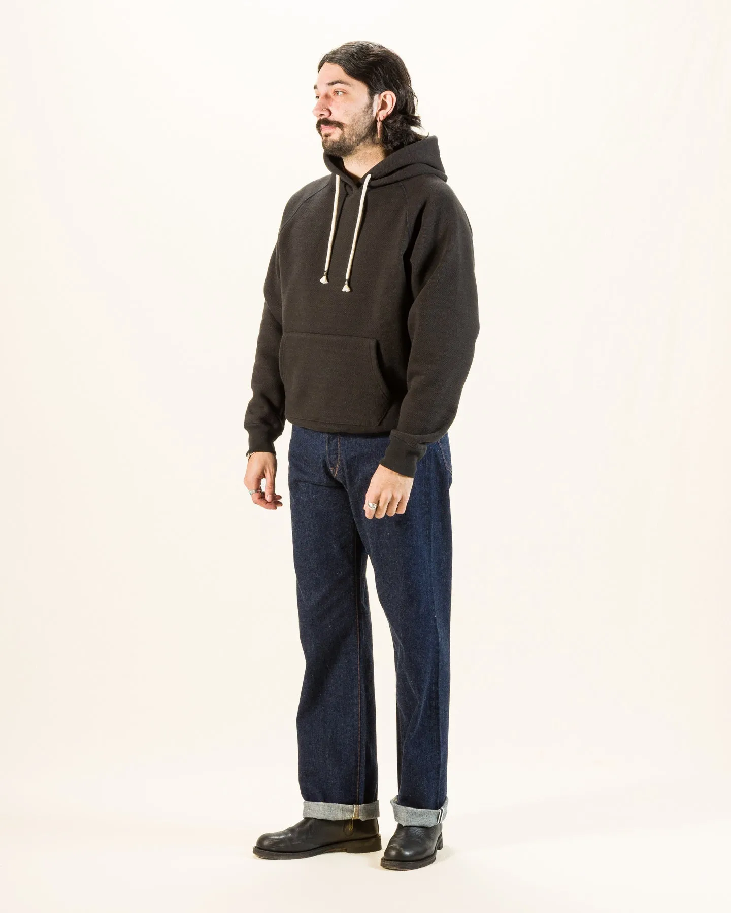 Double Heavyweight French Terry Pullover Hoodie - Sumi Black sold by Standard and Strange product image thumbnail 4