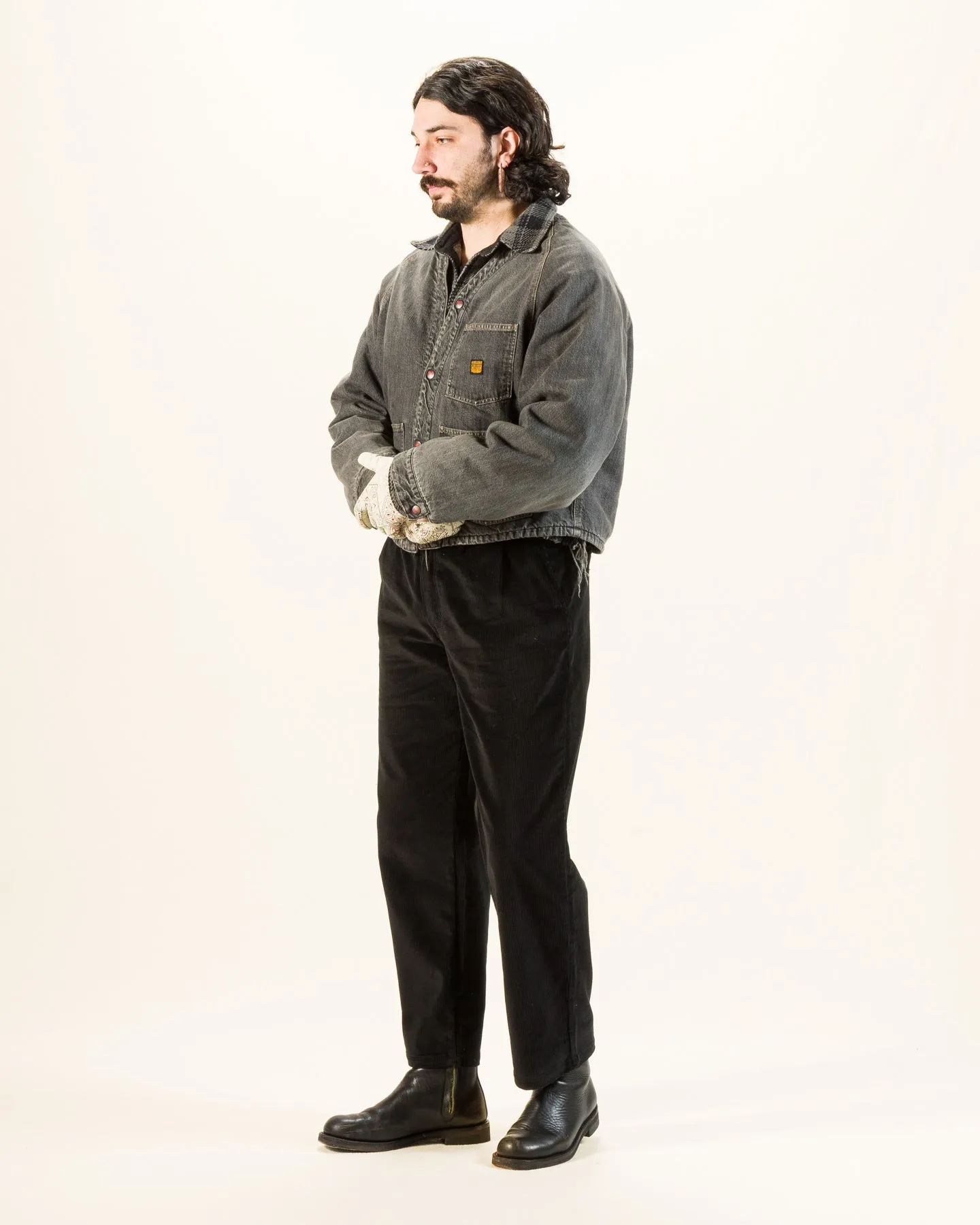 Double-Pleat Corduroy Trousers - Black sold by Standard and Strange product image thumbnail 4