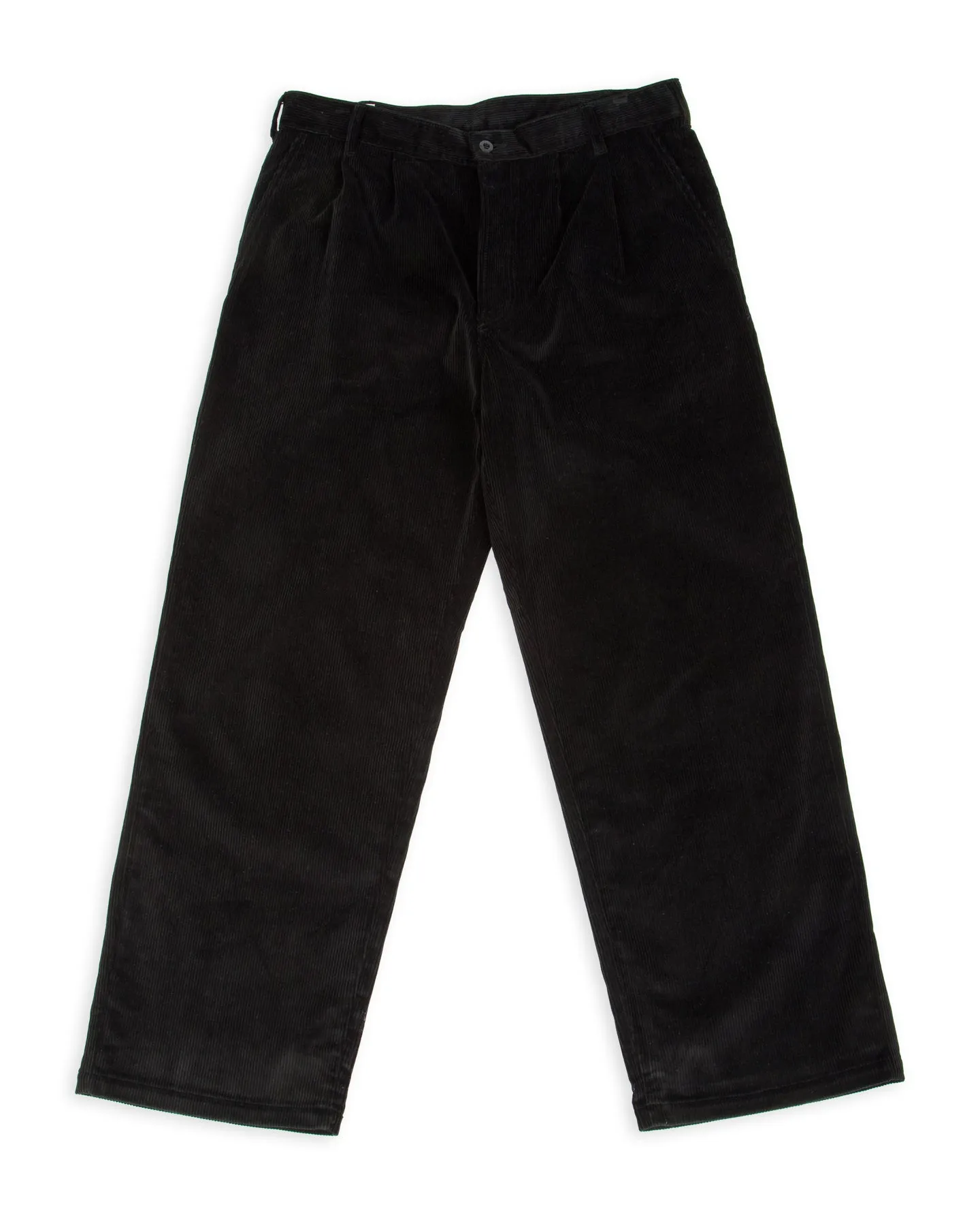 Double-Pleat Corduroy Trousers - Black sold by Standard and Strange