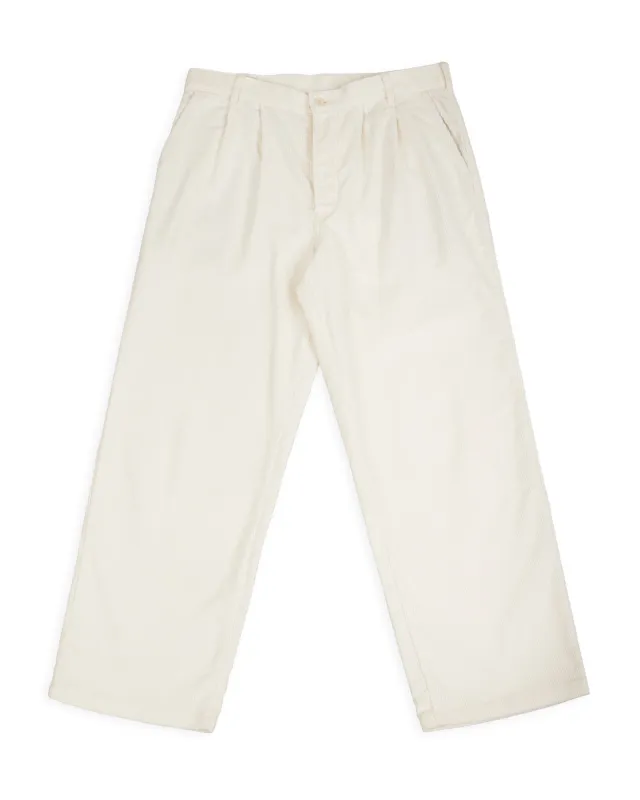 Double-Pleat Corduroy Trousers - White made by The Real McCoy's