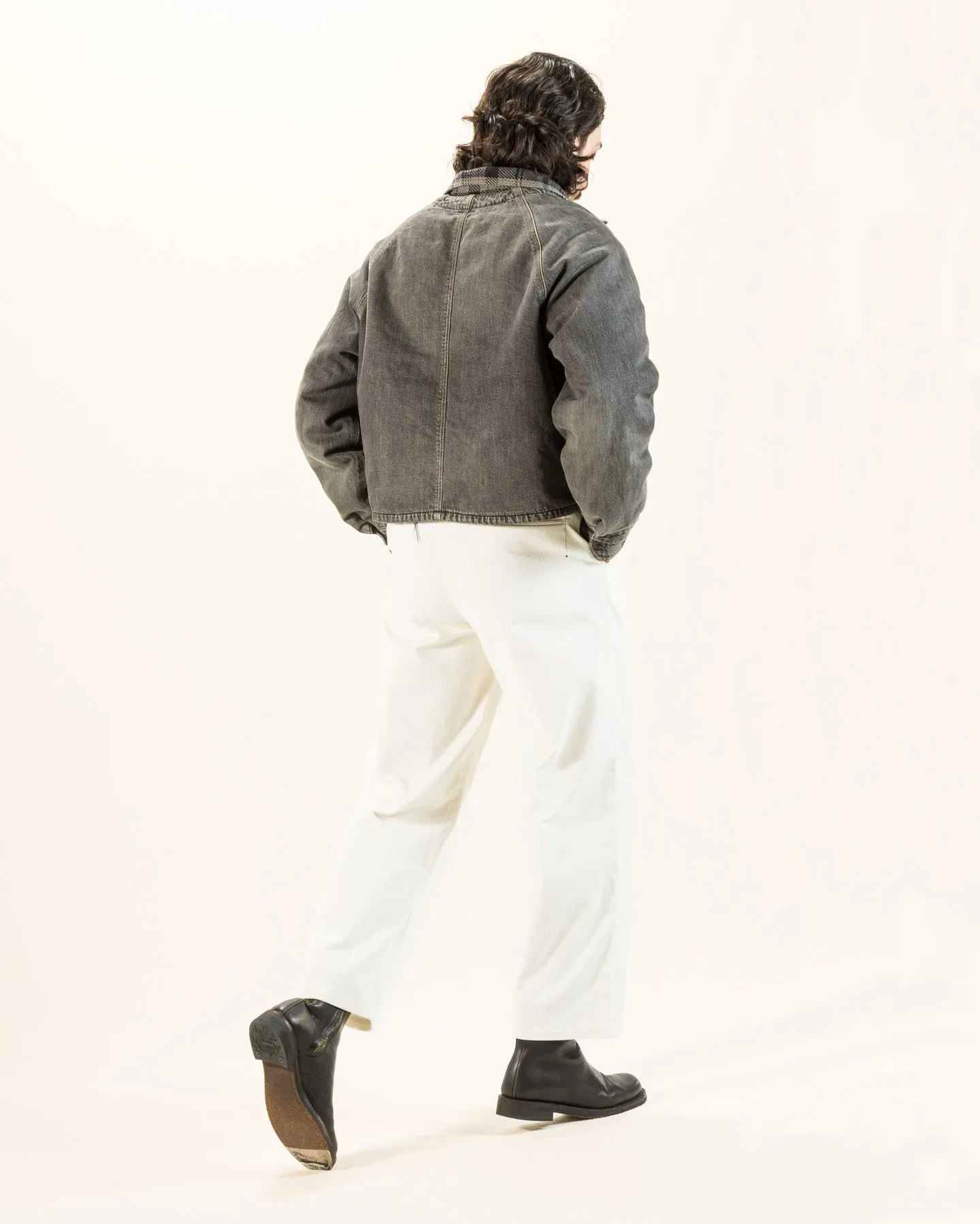 Double-Pleat Corduroy Trousers - White sold by Standard and Strange product image thumbnail 5
