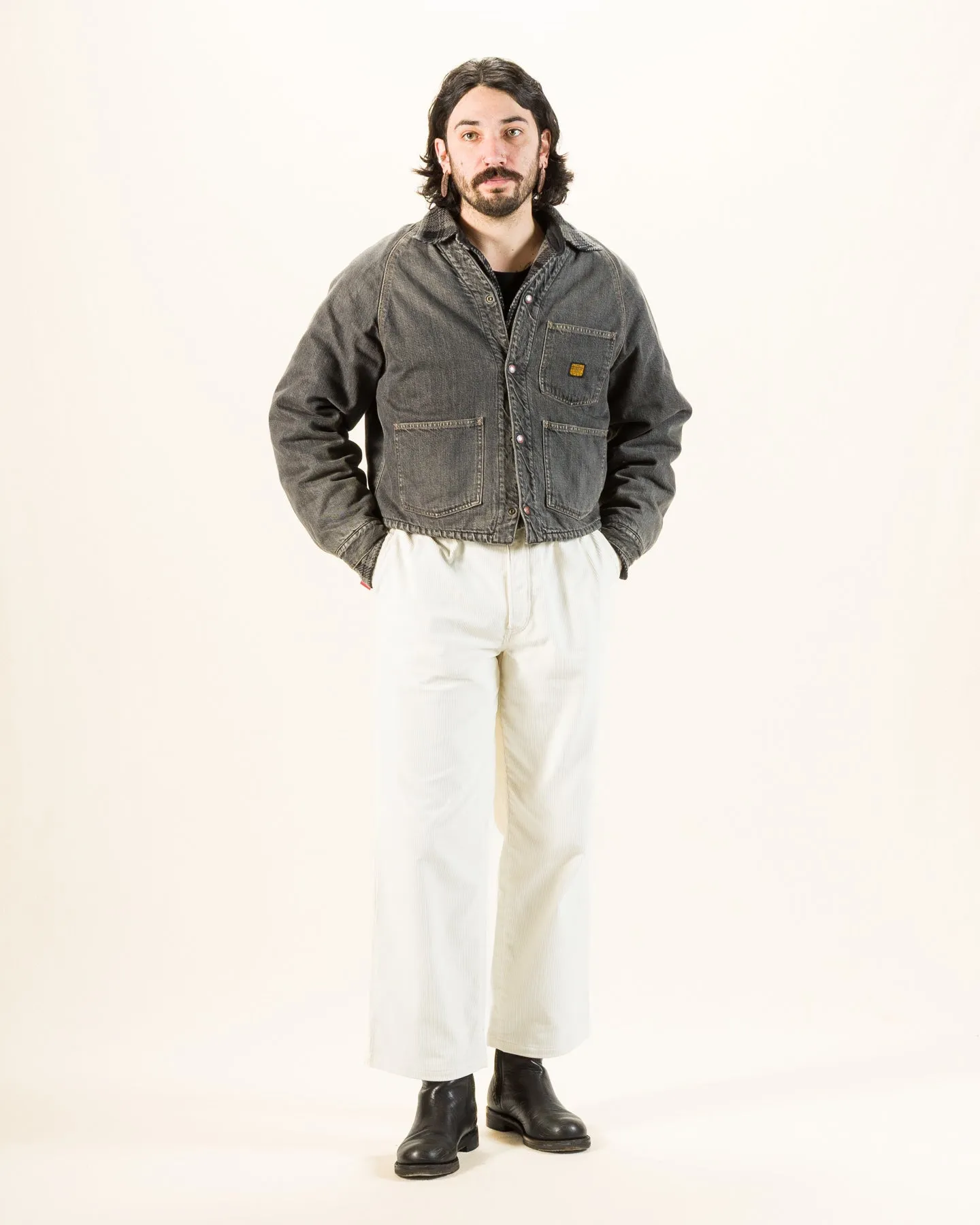 Double-Pleat Corduroy Trousers - White sold by Standard and Strange product image thumbnail 3