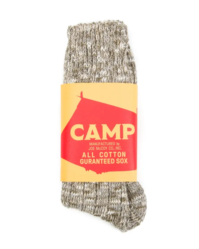 Outdoor Socks 'Camp' - O. Khaki made by The Real McCoy's