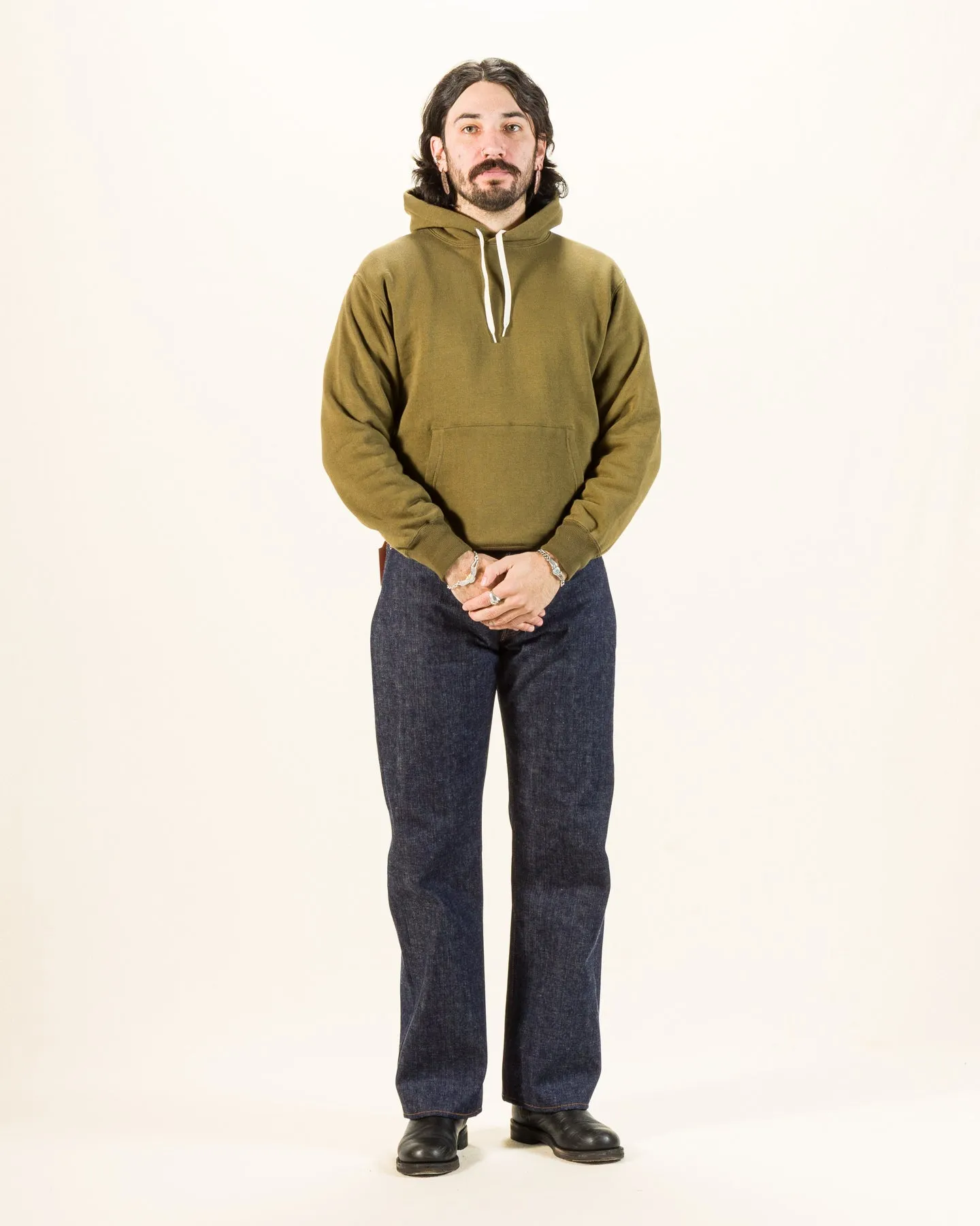 10 oz Loopwheel Hooded Sweatshirt - Olive sold by Standard and Strange product image thumbnail 3