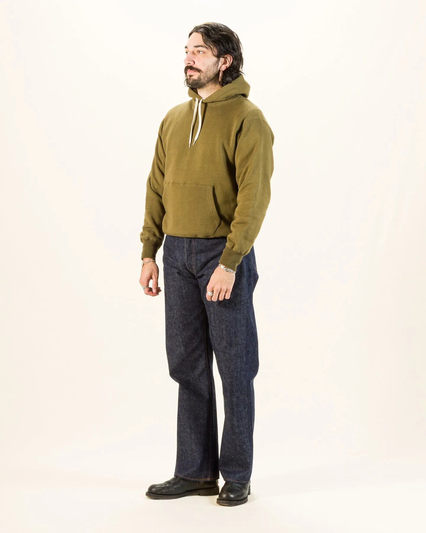 10 oz Loopwheel Hooded Sweatshirt - Olive sold by Standard and Strange product image thumbnail 5