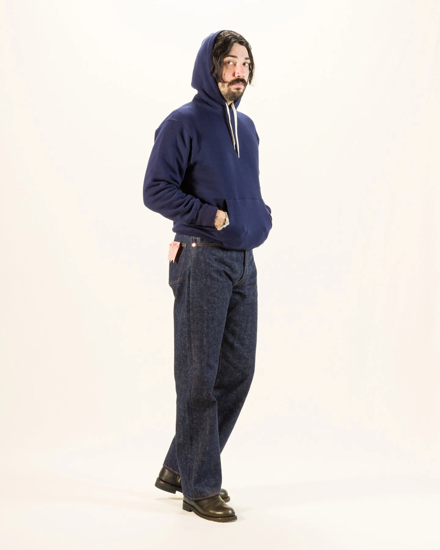 10 oz Loopwheel Hooded Sweatshirt - Navy sold by Standard and Strange product image thumbnail 4