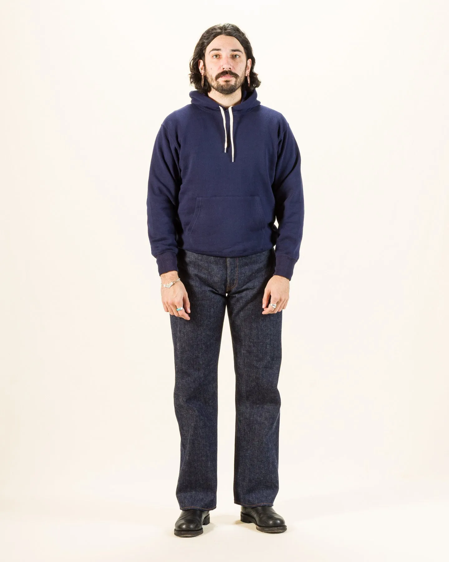 10 oz Loopwheel Hooded Sweatshirt - Navy sold by Standard and Strange product image thumbnail 3