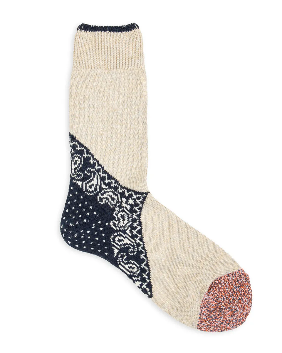 96 Yarns Heel Paisley Bandana Socks - Navy sold by Standard and Strange product image thumbnail 2