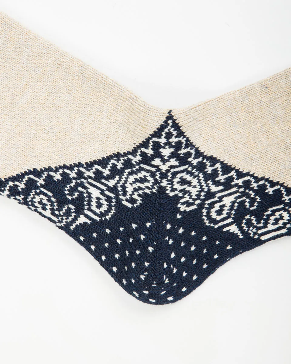 96 Yarns Heel Paisley Bandana Socks - Navy sold by Standard and Strange product image thumbnail 4