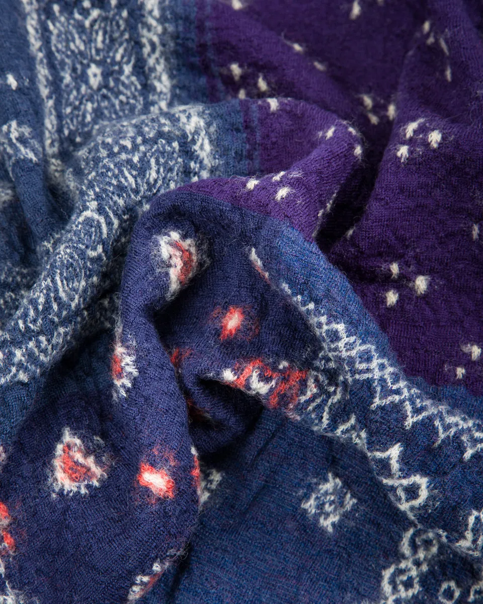 Fulling Wool HAPPY Scarf Bandnanna Patchwork - Navy sold by Standard and Strange product image thumbnail 3