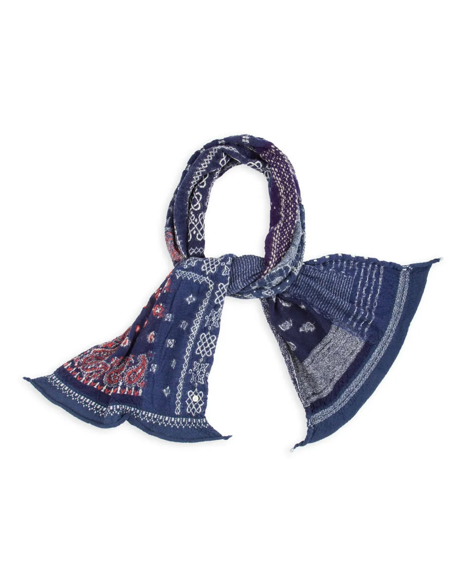 Fulling Wool HAPPY Scarf Bandnanna Patchwork - Navy sold by Standard and Strange product image thumbnail 2