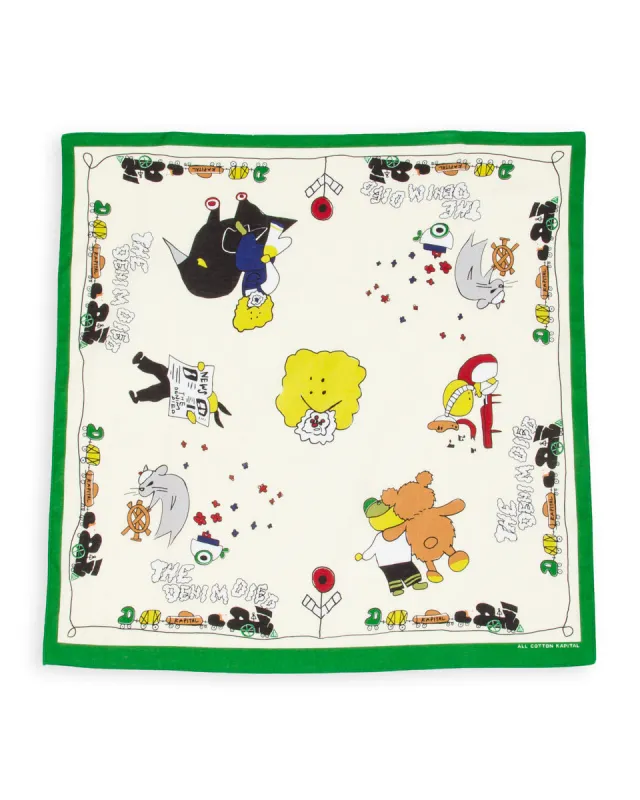 Color Bandanna (PECKISH RAINBOWY PARK) - Green made by Kapital