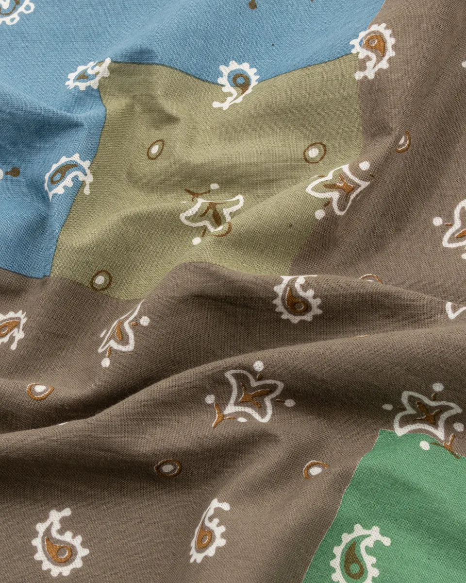 Fastcolor Selvedge Bandanna (PaisleyPatchwork) - KHAKIxSAX sold by Standard and Strange product image thumbnail 4