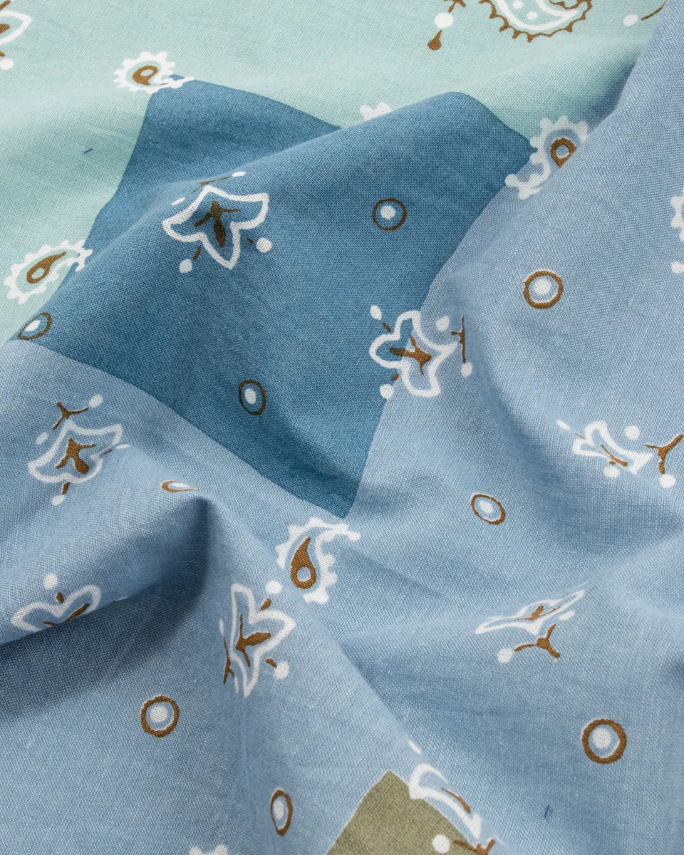 Fastcolor Selvedge Bandanna (PaisleyPatchwork) - Sax sold by Standard and Strange product image thumbnail 4