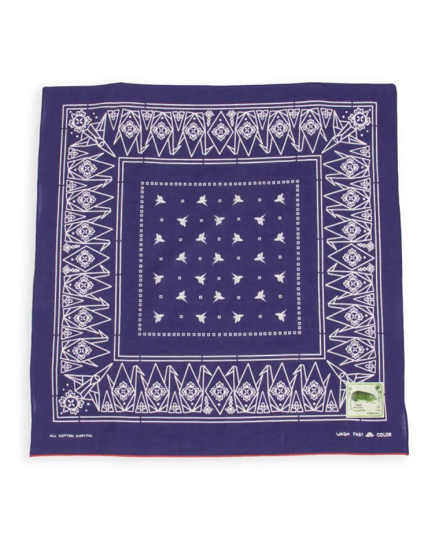 Fastcolor Selvedge Bandanna (ORIGAMI) - Purple made by Kapital