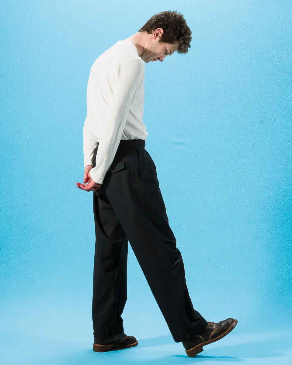 Karlo Wide Pleated Trouser - Black Drill sold by Standard and Strange product image thumbnail 5