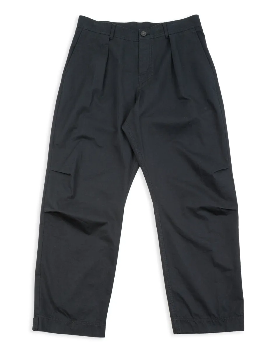 Karlo Wide Pleated Trouser - Black Drill sold by Standard and Strange