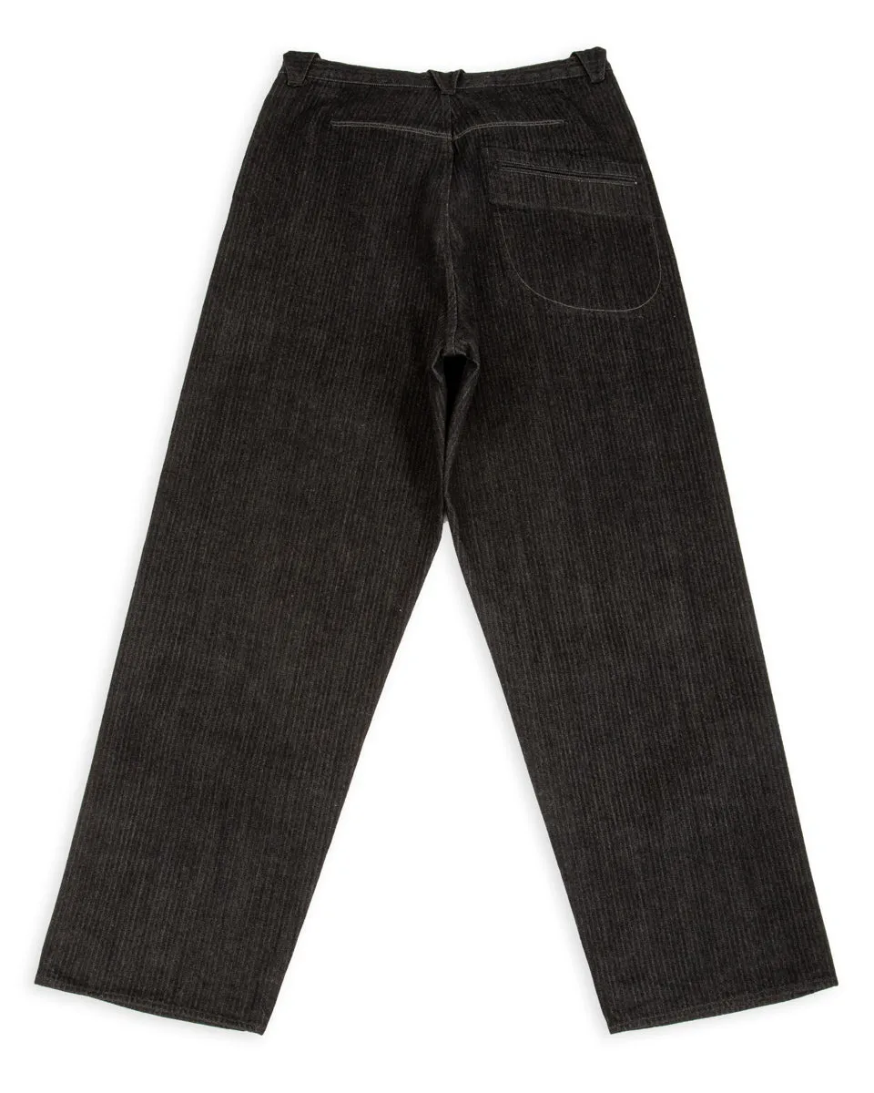 Pleat Denim Trousers - Black Herringbone Denim sold by Standard and Strange product image thumbnail 2