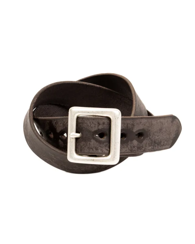 Wild Leather Garrison Belt - Black made by Full Count