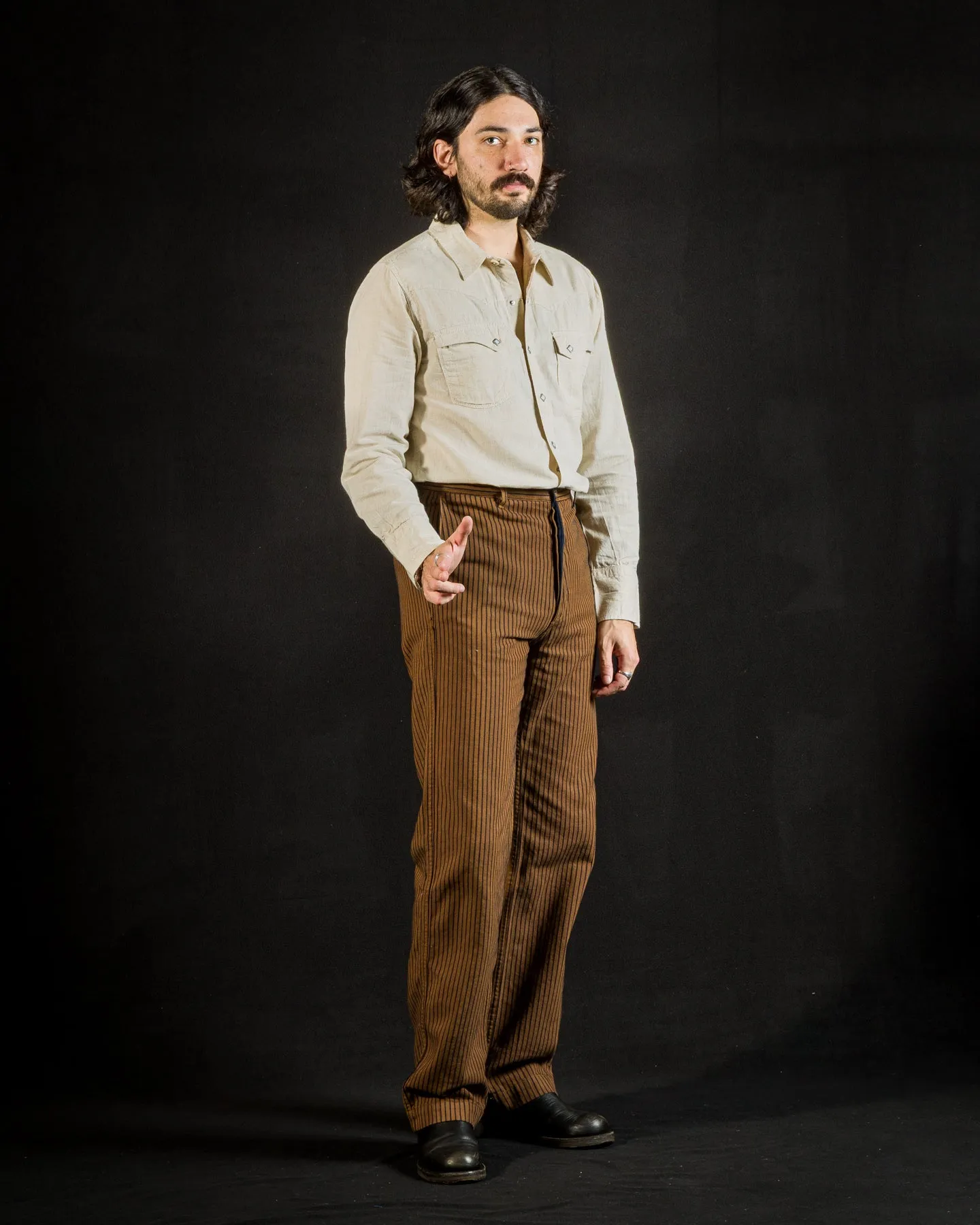 Western Pant - Brown Herringbone Dobby sold by Standard and Strange product image thumbnail 3