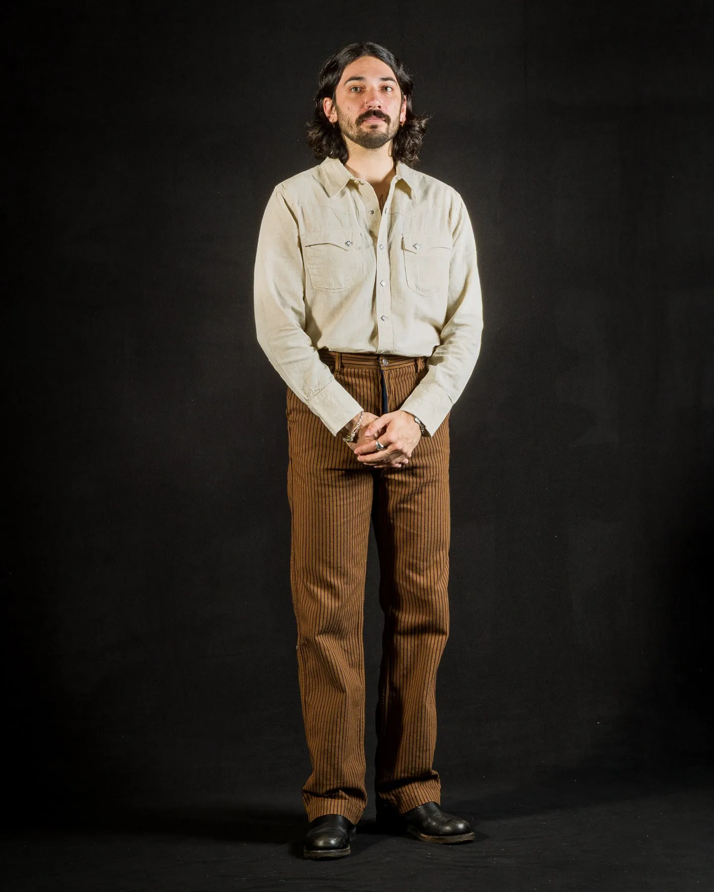 Western Pant - Brown Herringbone Dobby sold by Standard and Strange product image thumbnail 4