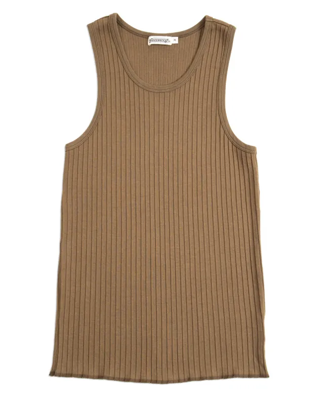 Ribbed Tank Top - Olive made by Freenote Cloth