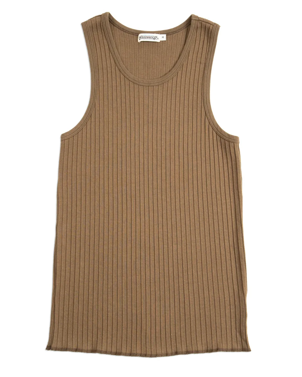 Ribbed Tank Top - Olive sold by Standard and Strange