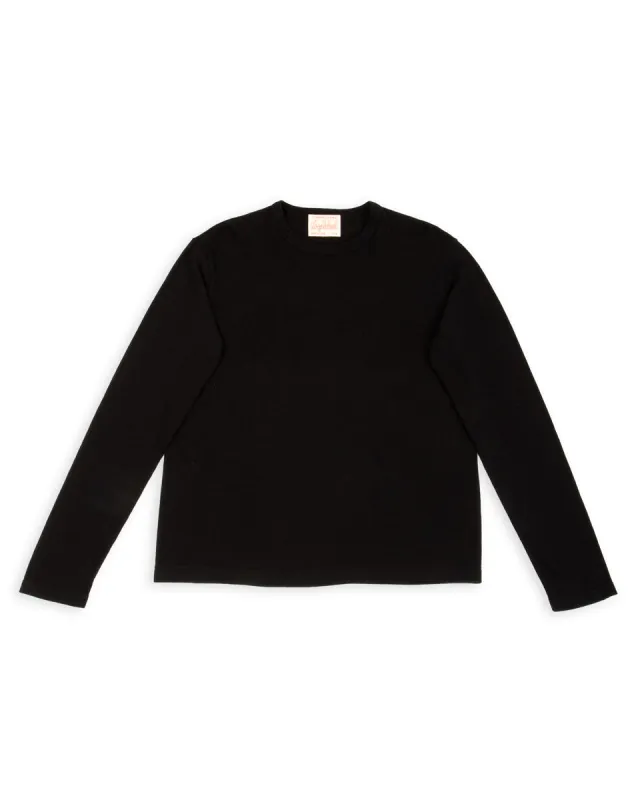 Wakayama Special Loopwheel L/S Tee - Black made by Standard & Strange