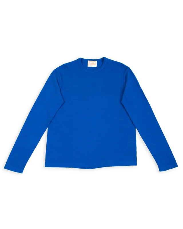 Wakayama Special Loopwheel L/S Tee - Klein Blue made by Standard & Strange
