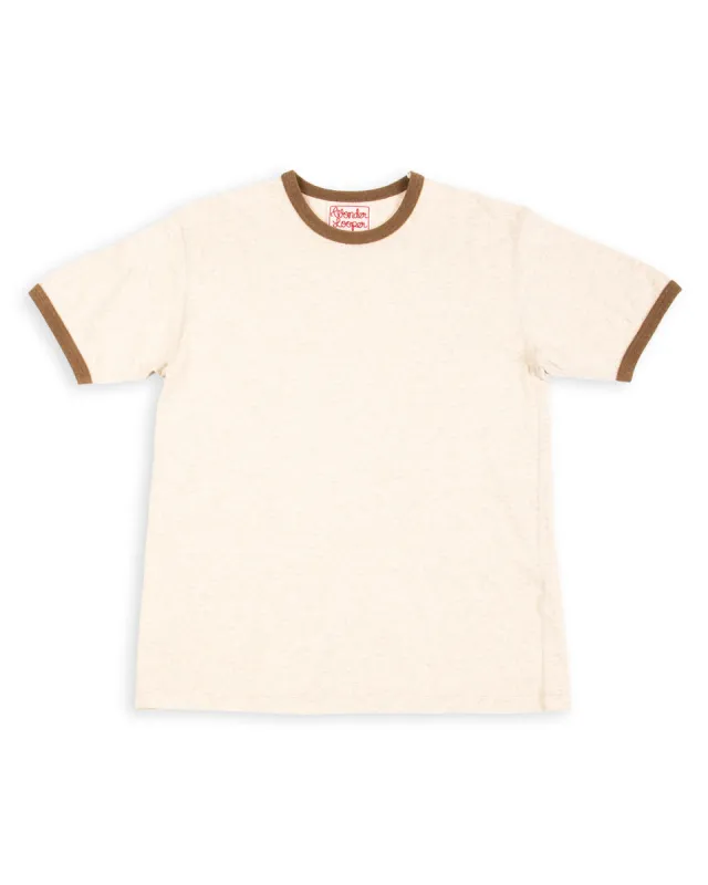 Recycled Cotton Foxfibre® Ringer Tee - Stone made by Wonder Looper