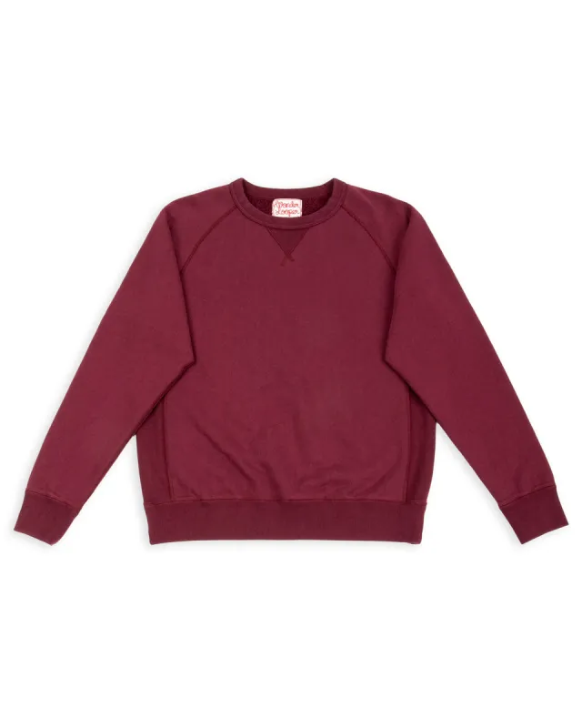 Super Looper French Terry Pullover Crewneck - Burgundy made by Wonder Looper