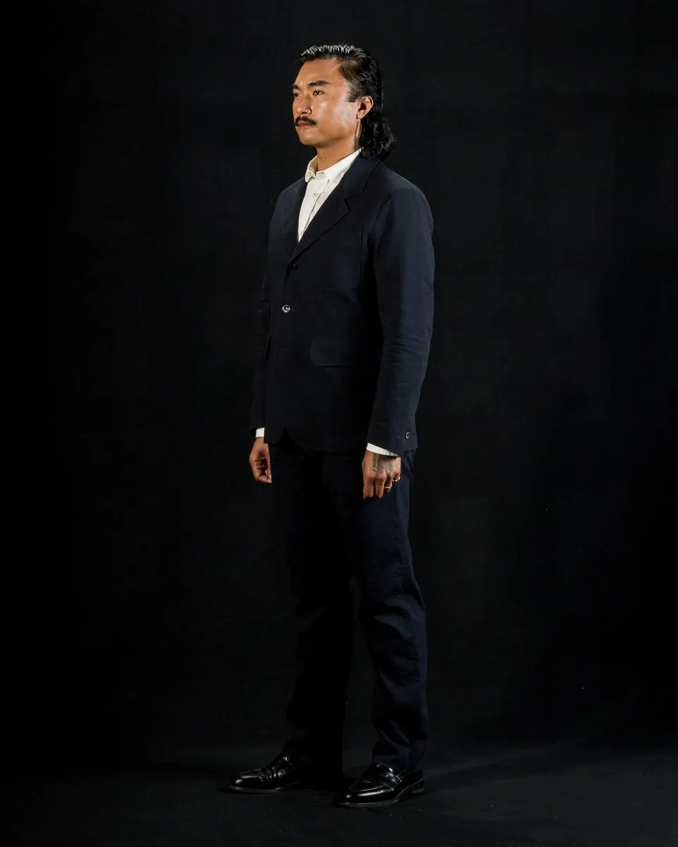 Horloger Blazer - Dark Blue Pinpoint Cotton/Linen sold by Standard and Strange product image thumbnail 4