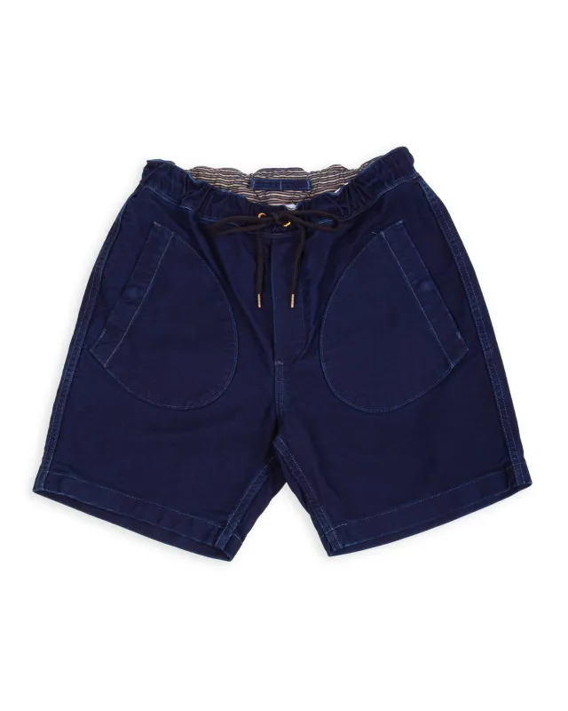 Premium Deck Shorts - Indigo Jungle Cloth made by Freenote Cloth