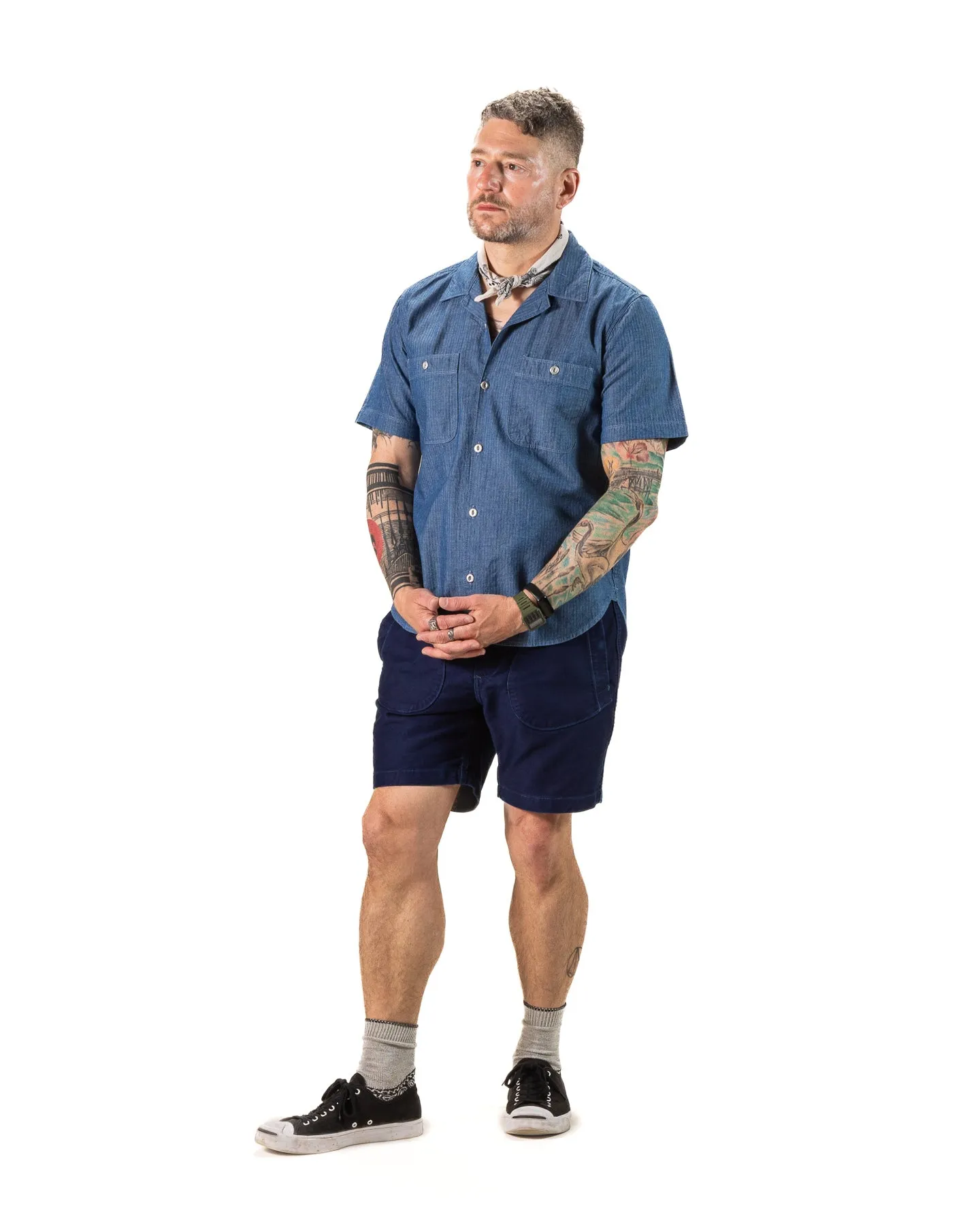 Dayton S/S Shirt - 5oz Blue Herringbone sold by Standard and Strange product image thumbnail 4
