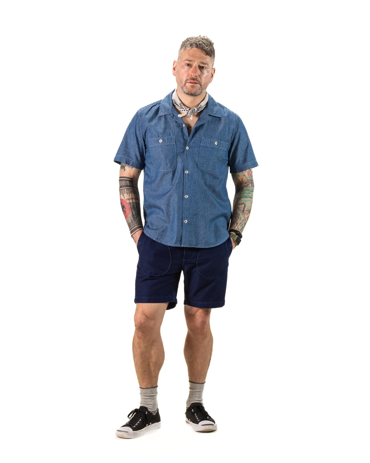 Dayton S/S Shirt - 5oz Blue Herringbone sold by Standard and Strange product image thumbnail 3