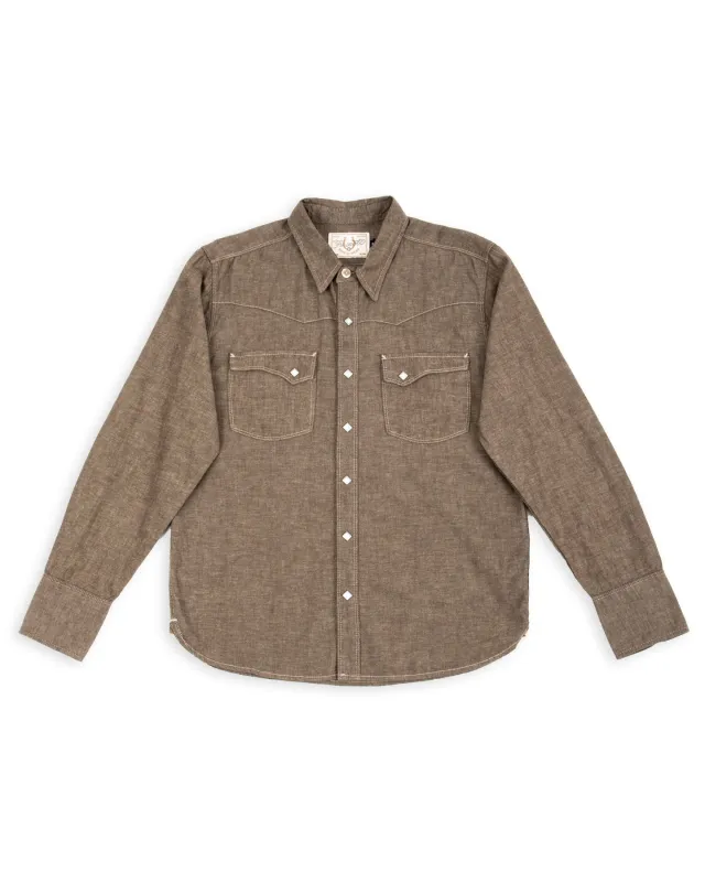 Calico Western Shirt - Dusty Brown made by Freenote Cloth